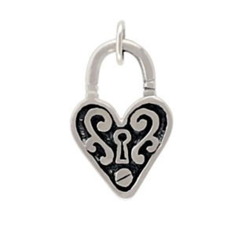 Large Heart with Keyhole Charm