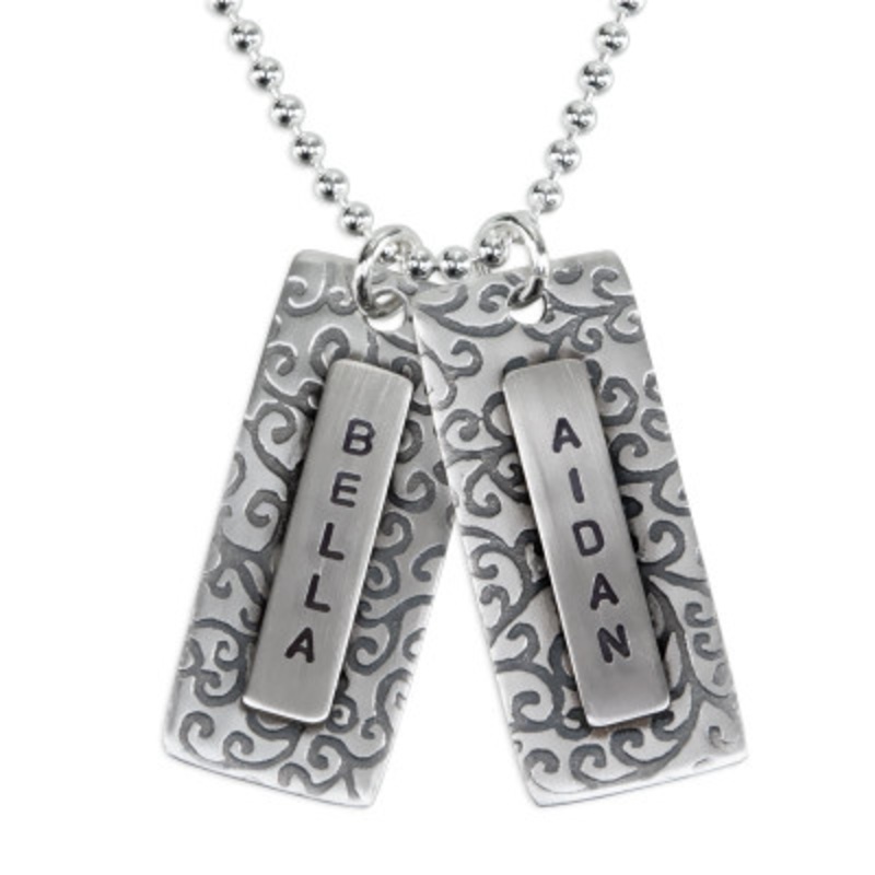 Long Patterned Rectangle Necklace