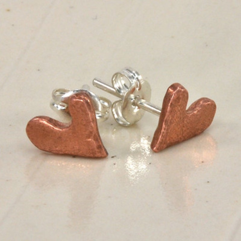 Loved Copper Heart Earrings