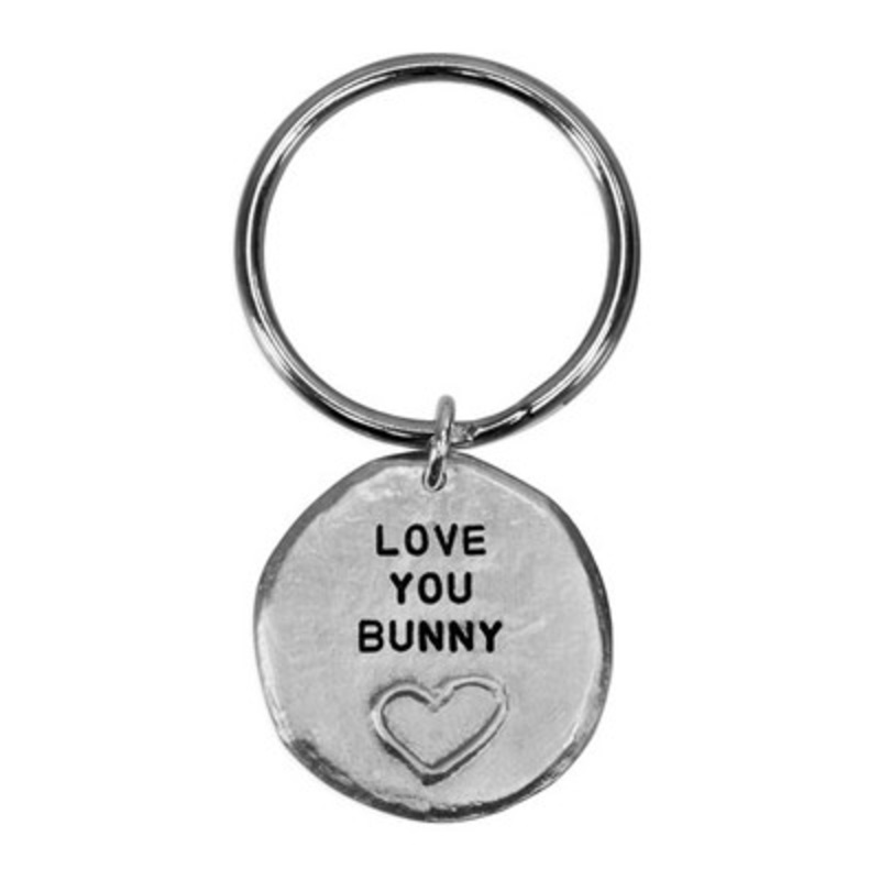 Round with Heart Pewter Key Ring