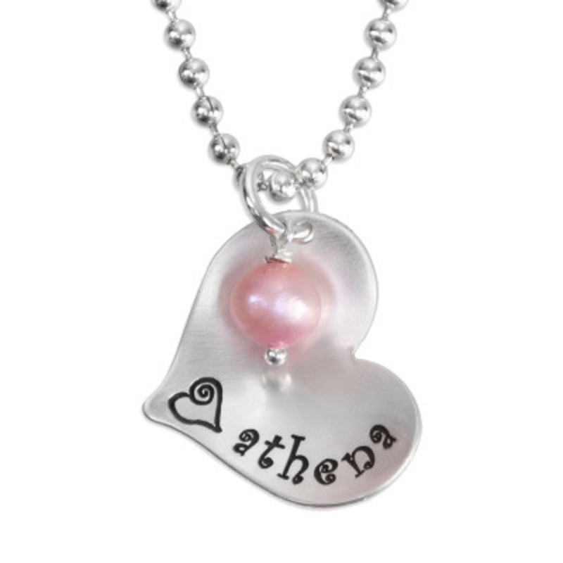 Scooped Heart with Freshwater Pearl Necklace