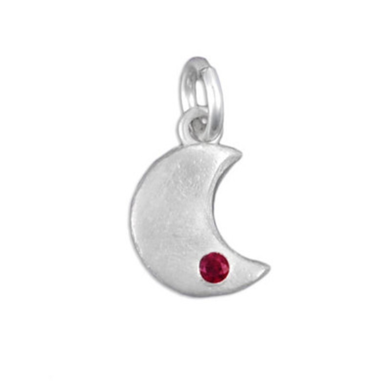 Sculpted Moon Birthstone Charm – January