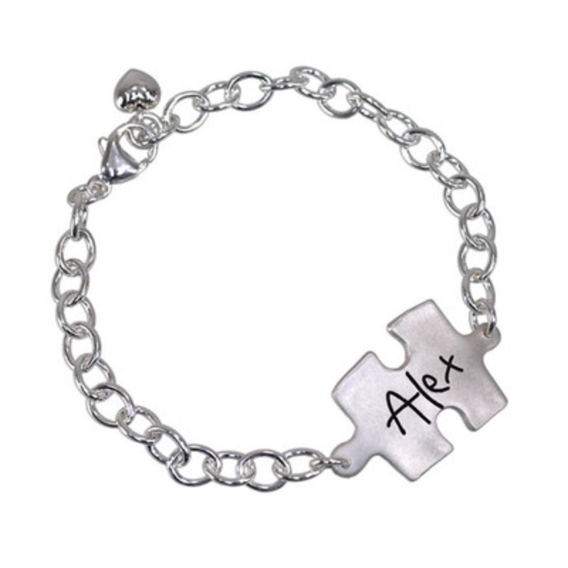 Sculpted Puzzle Piece Handwriting Bracelet