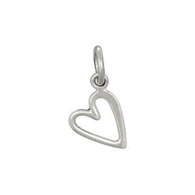 Sideways Open Heart Charm