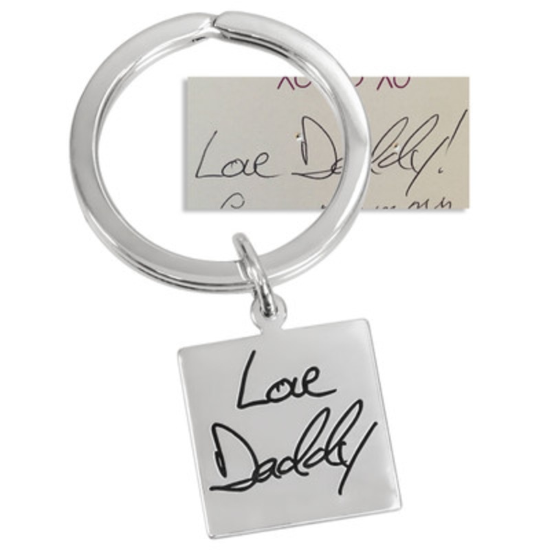 Square Handwriting Key Ring