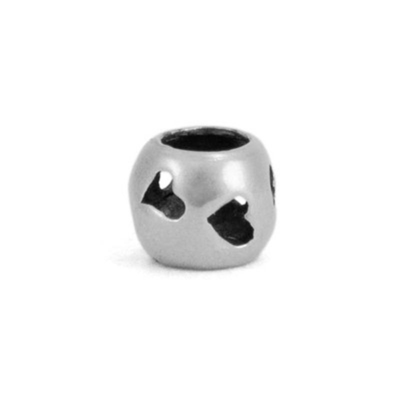 Sterling Spacer Bead with Heart Cutouts