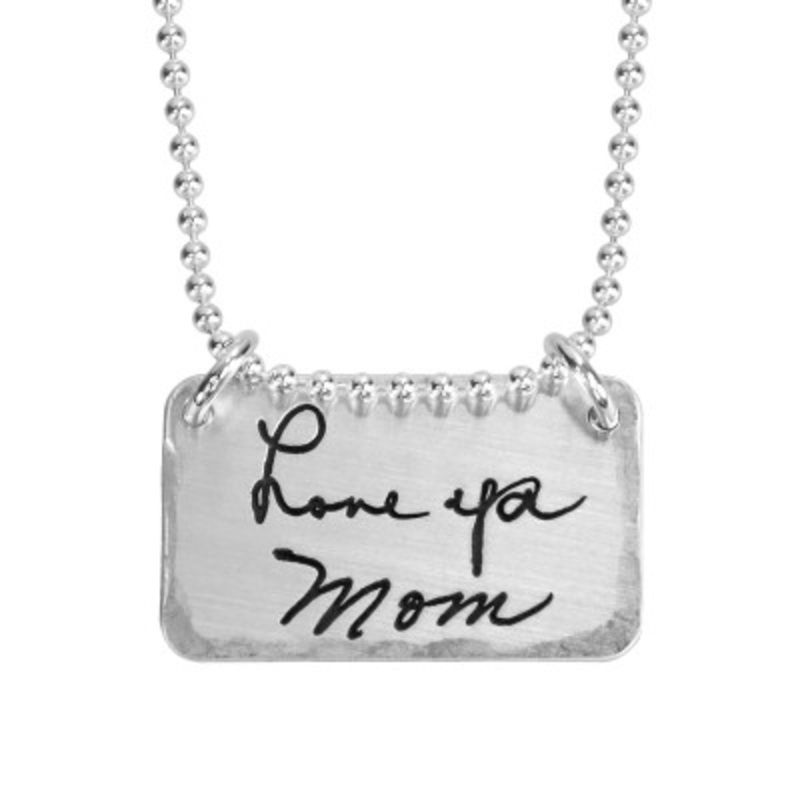 Sweet Rectangle Handwriting Necklace