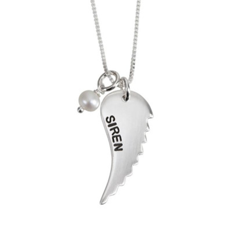 Angel Wing with Pearl Necklace