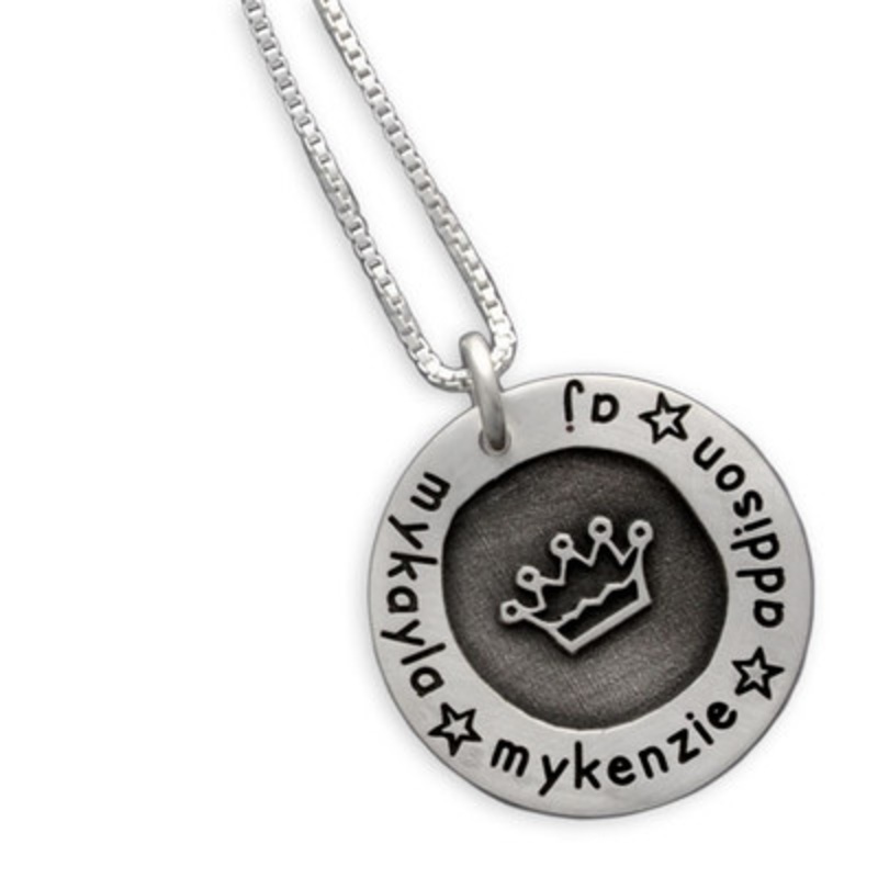 Etched Crown Forever Love Necklace