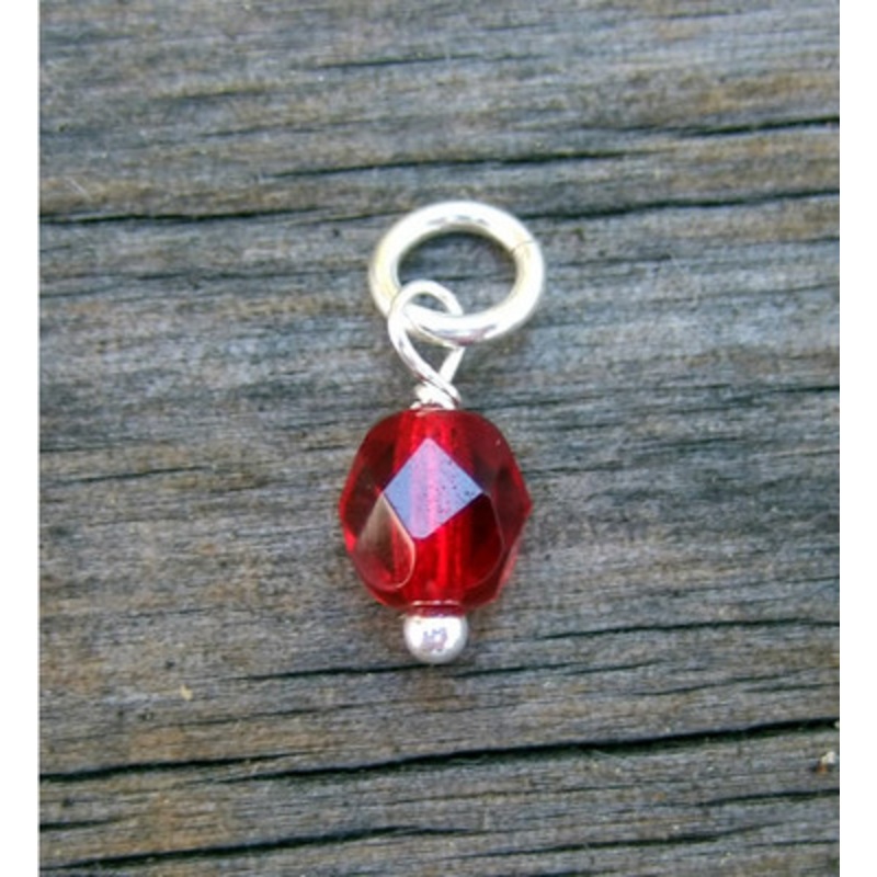 Faceted Ruby Bead (July)