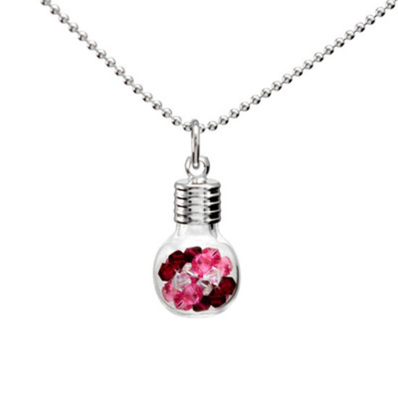 Glass Vials of Birthstones Necklace