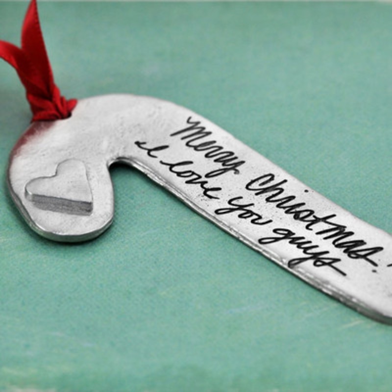 Handwriting Large Candy Cane Ornament