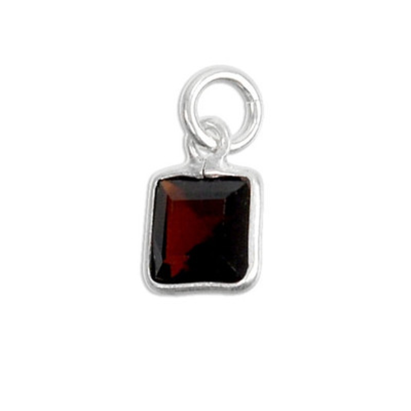 Large Square Sterling Wrapped Stone – January