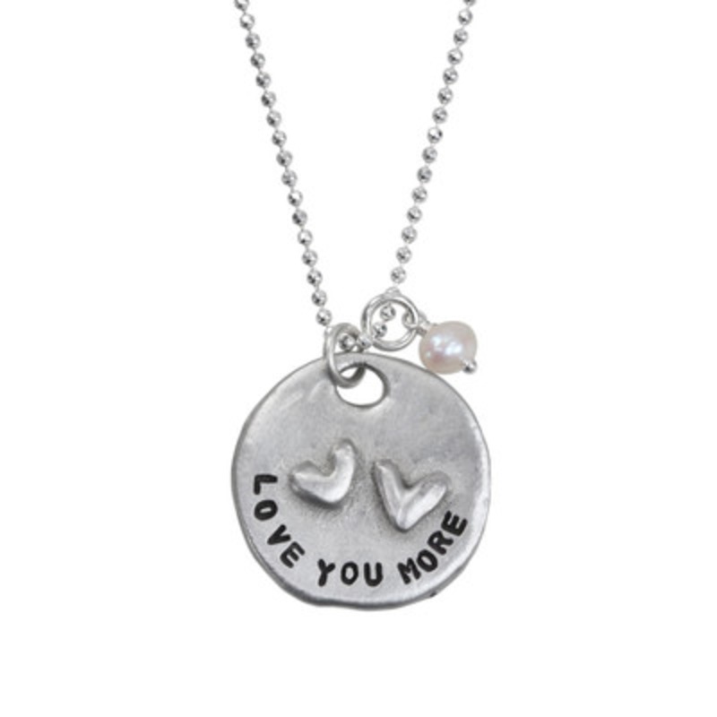Love You More Sculpted Circle Necklace