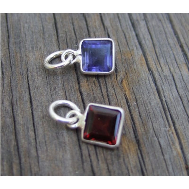 Medium Square Iolite Sterling Wrapped Stone