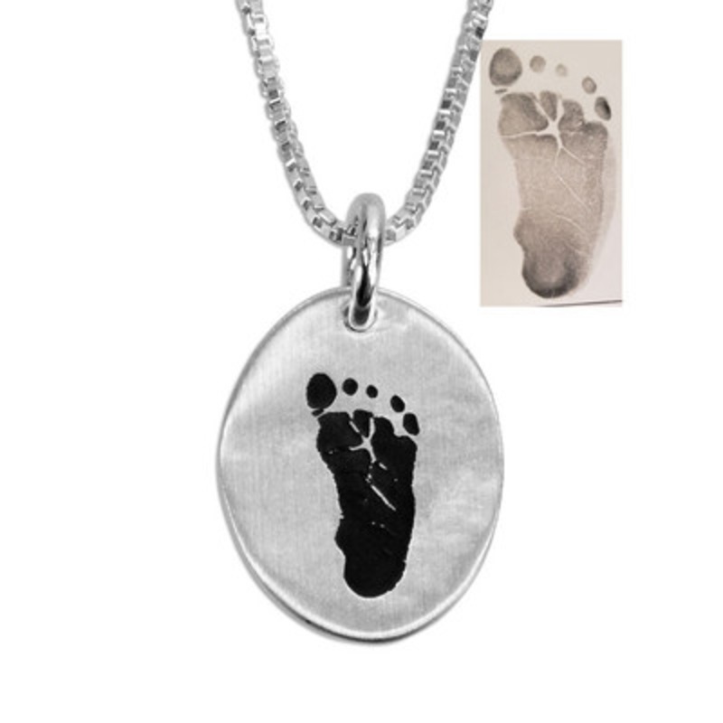 Oval with Your Baby’s Hand or Foot Print Necklace