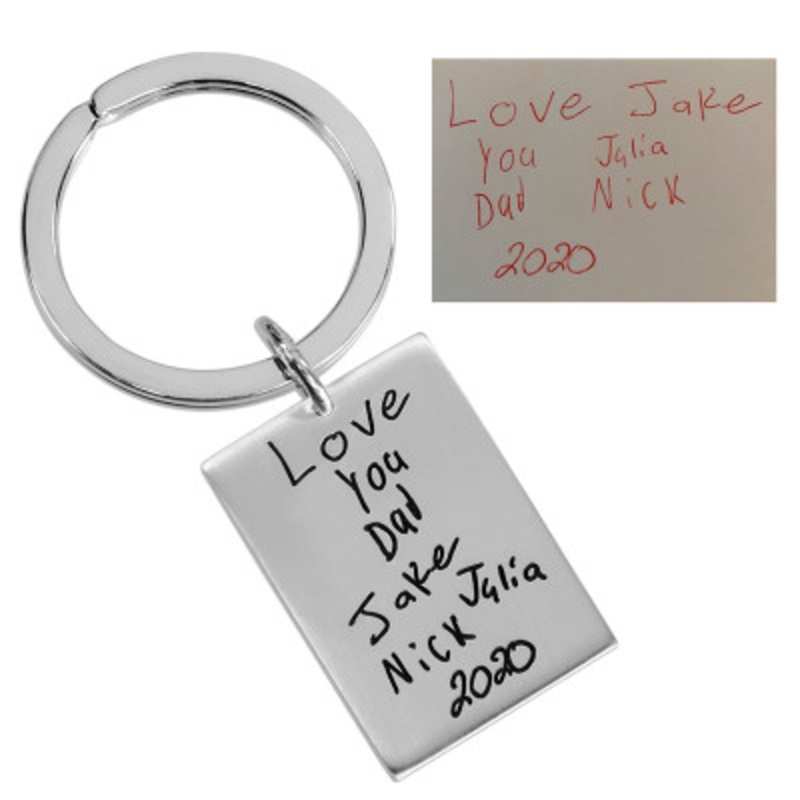 Rectangle Handwriting Key Ring