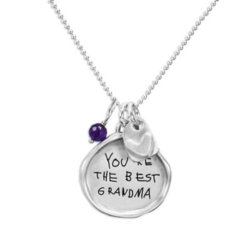 Sculpted Raised Edge Small Circle Handwriting Necklace