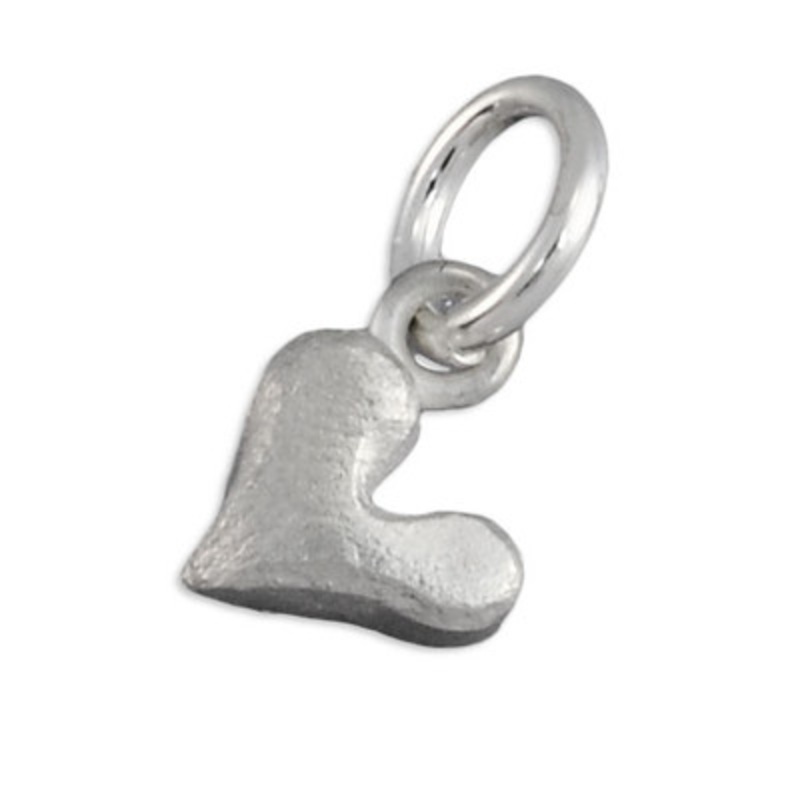 Sideways Sculpted Heart Charm