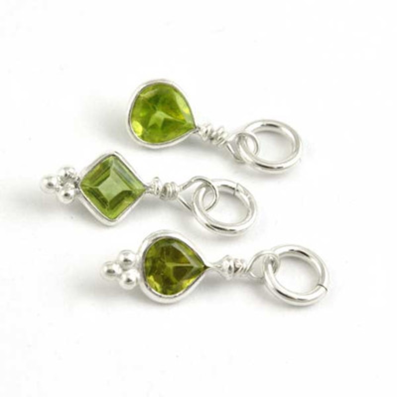 Sterling Wrapped Stone – Peridot Crystal (Aug)