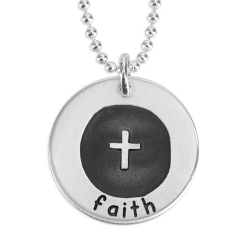 Etched Cross Forever Love Necklace