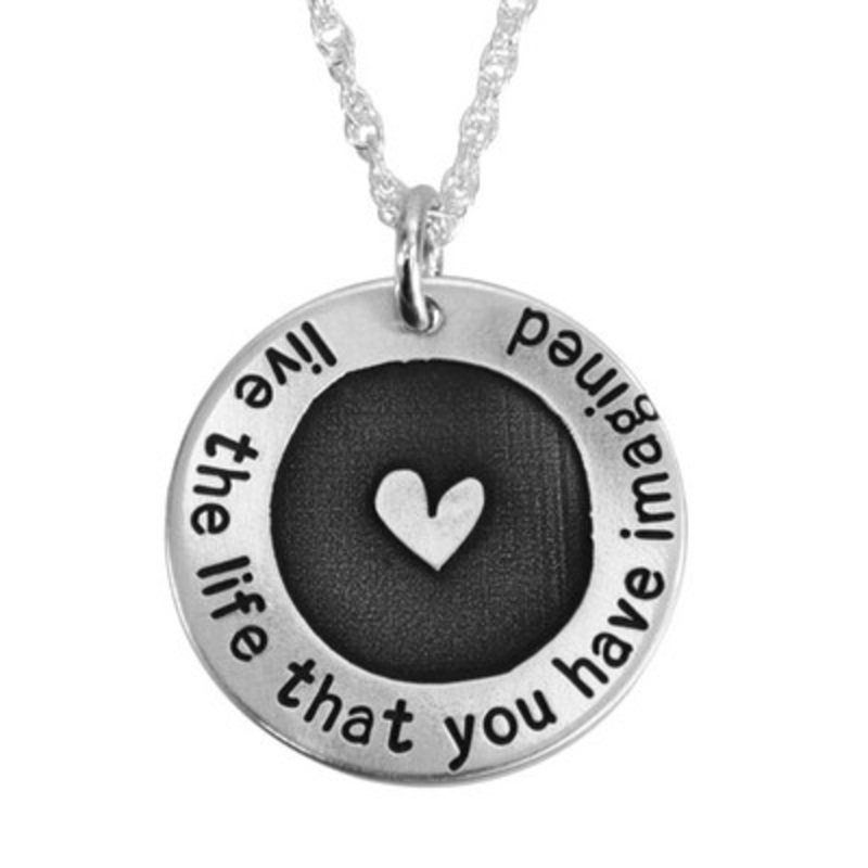 Etched Heart Graduation Necklace