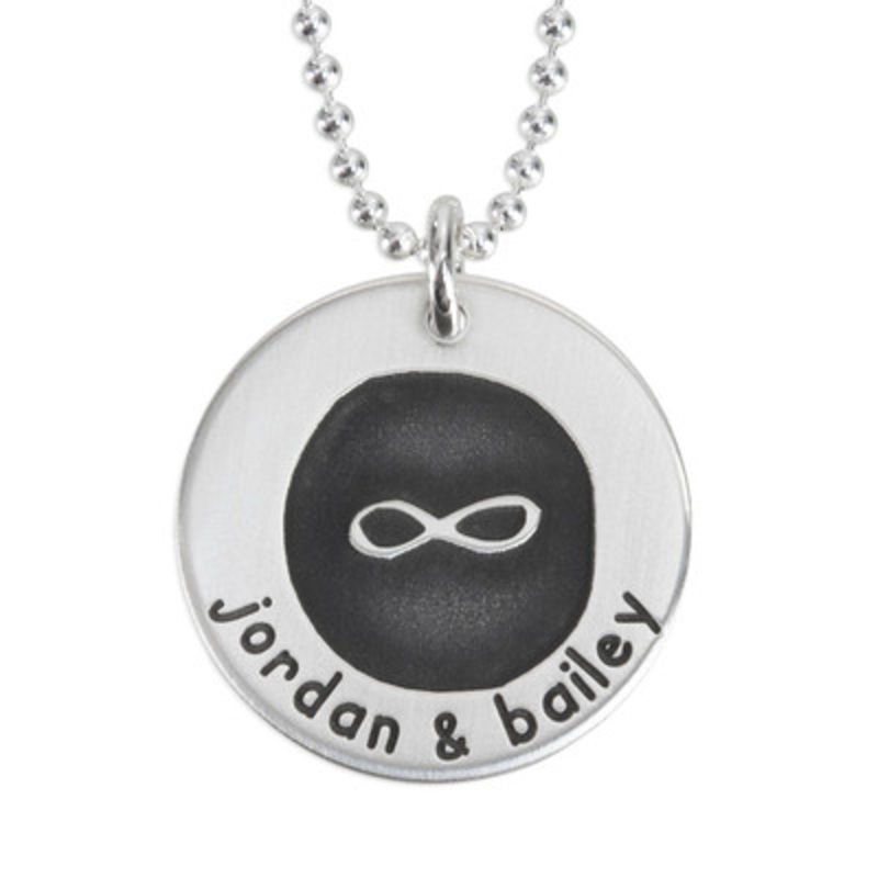 Etched Infinity Forever Circle Necklace