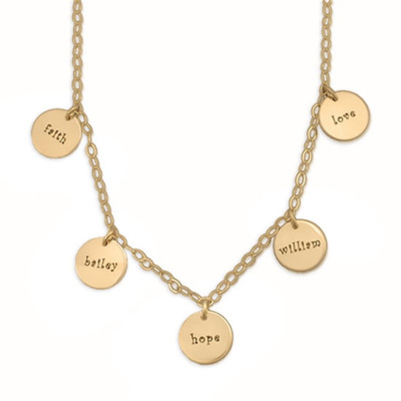 Floating Disc Necklace Gold
