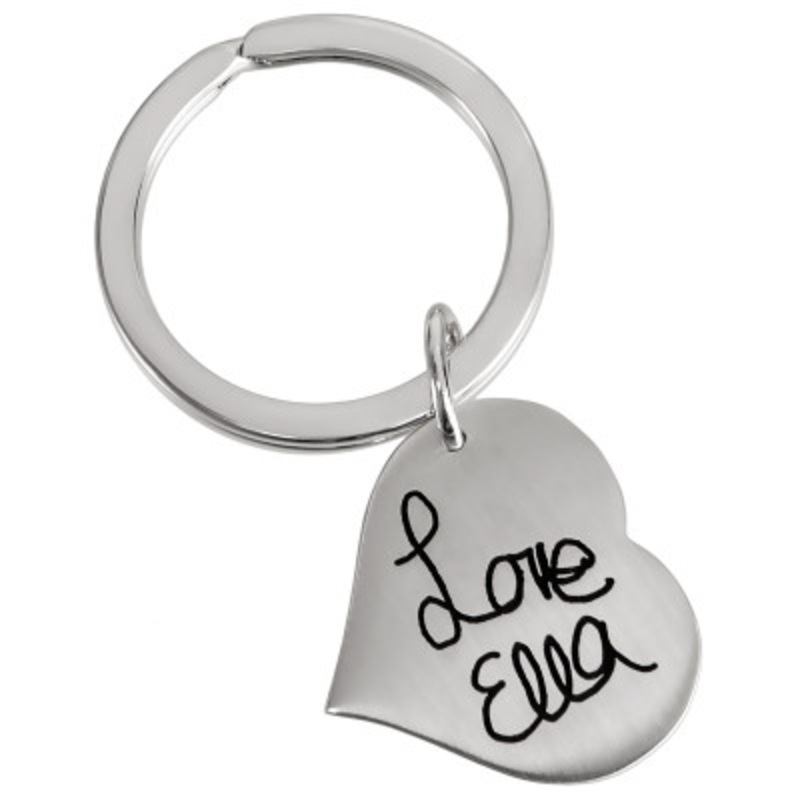 Handwriting Heart Key Ring