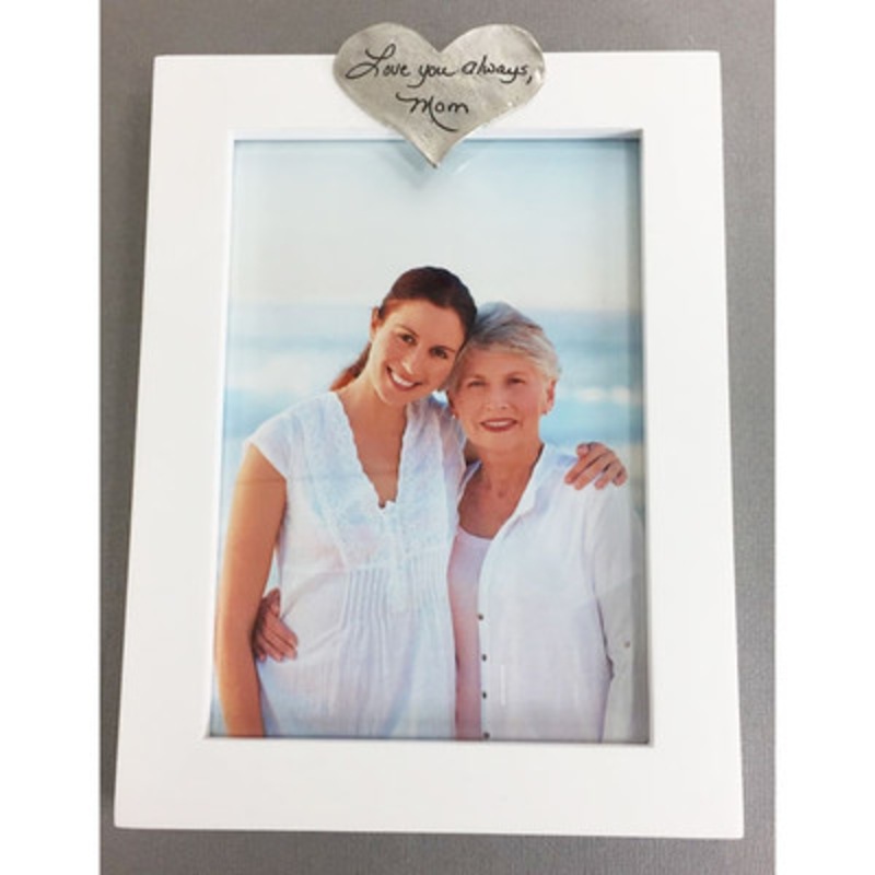 Handwriting Heart on Wood Photo Frame