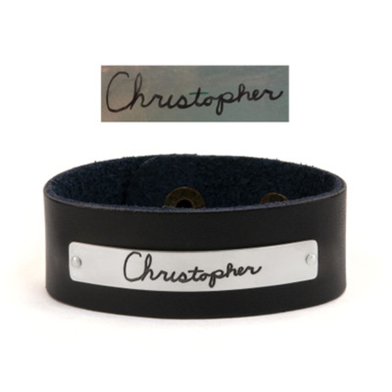 Handwriting Leather Bracelet