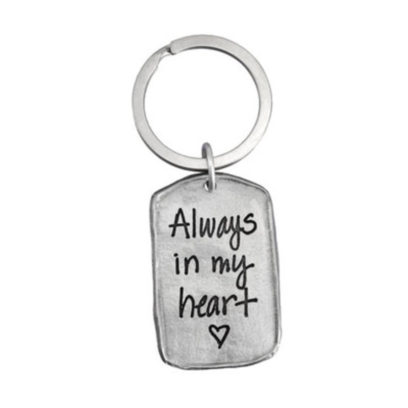 Handwriting Military Tag Key Chain Pewter