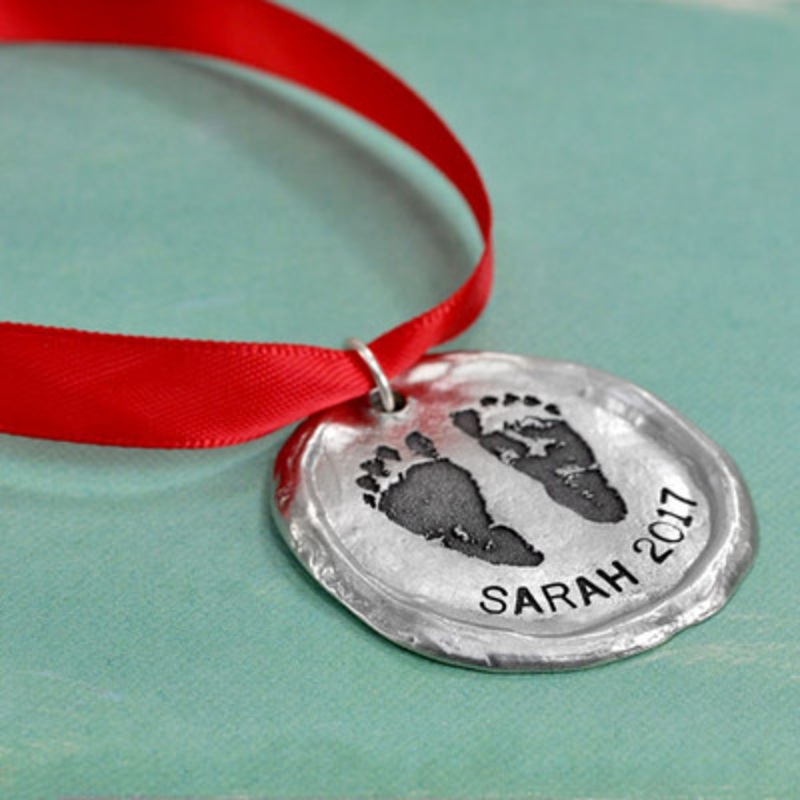 Round Ornament with your Footprints