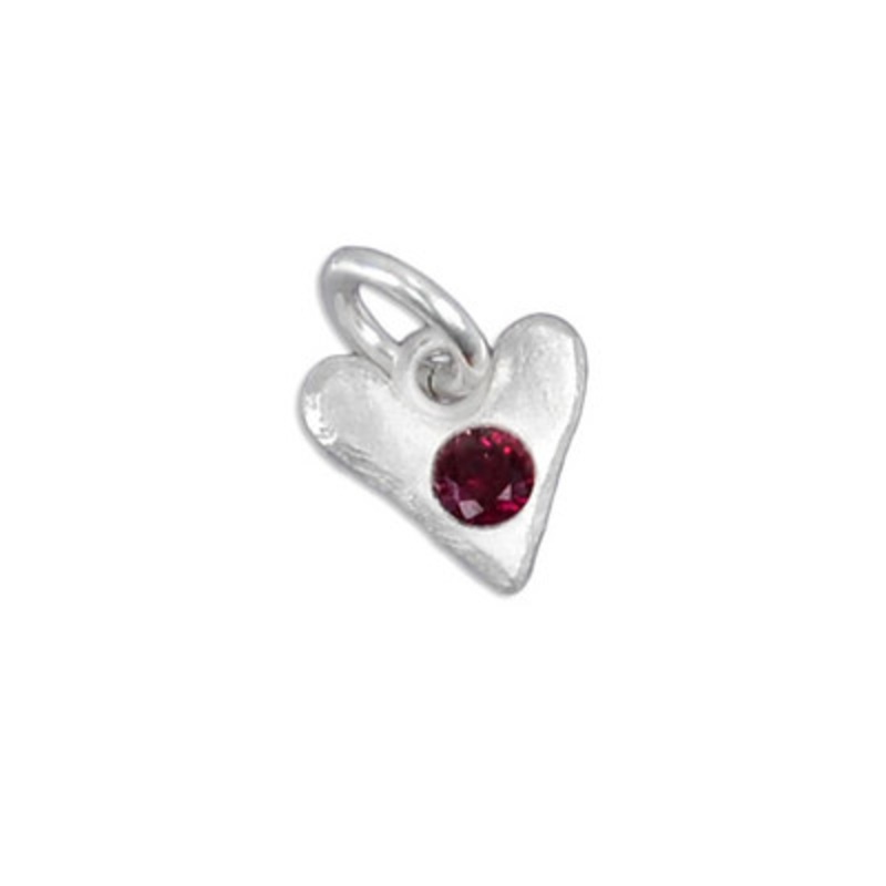Sculpted Heart Birthstone Charm – January