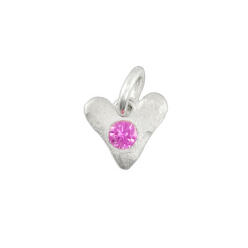 Sculpted Heart Birthstone Charm – October