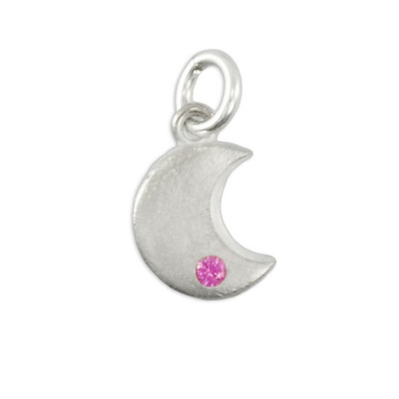 Sculpted Moon Birthstone Charm – October