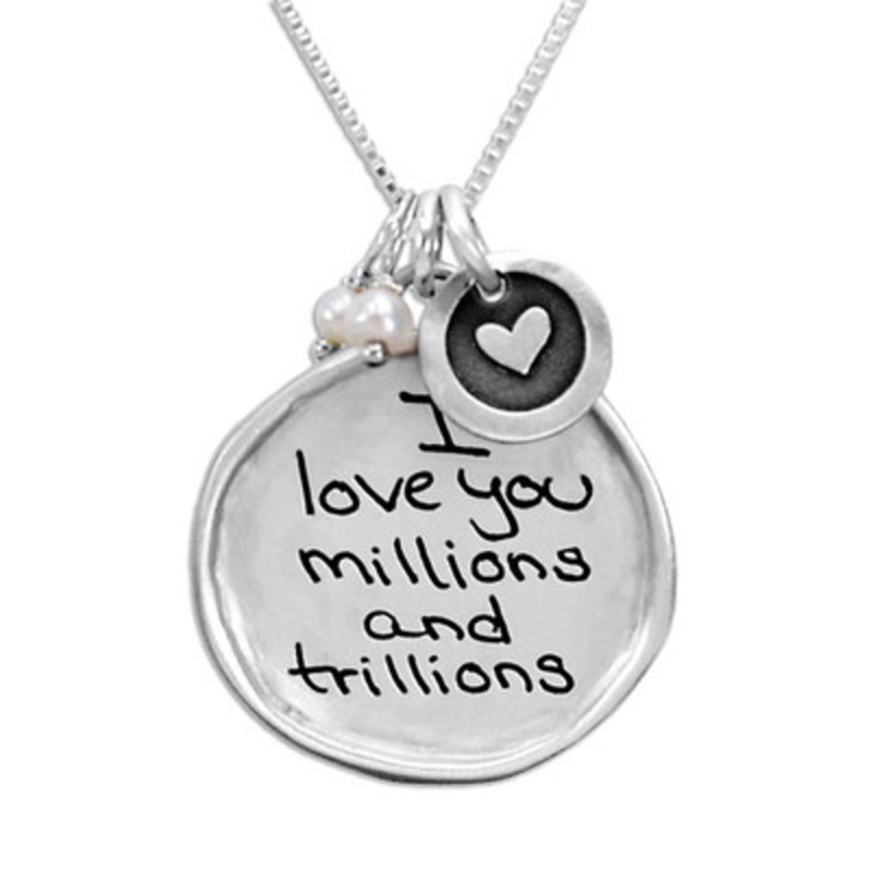 Sculpted Raised Edge Circle Handwriting Necklace