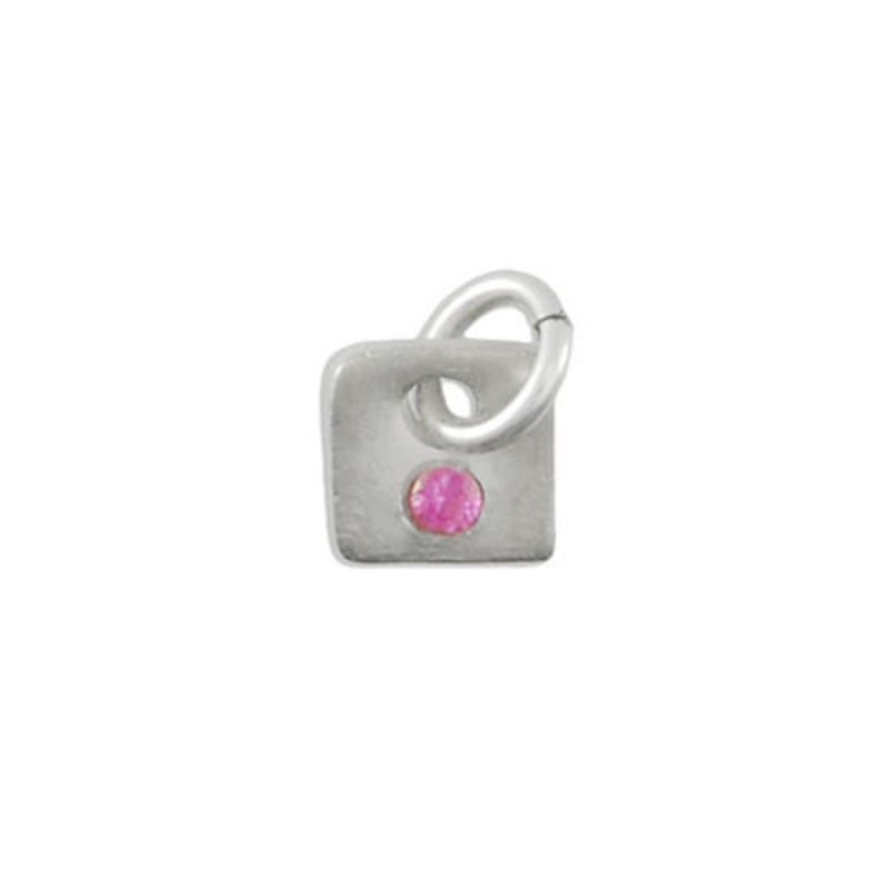Tiny Square Birthstone Charm – October