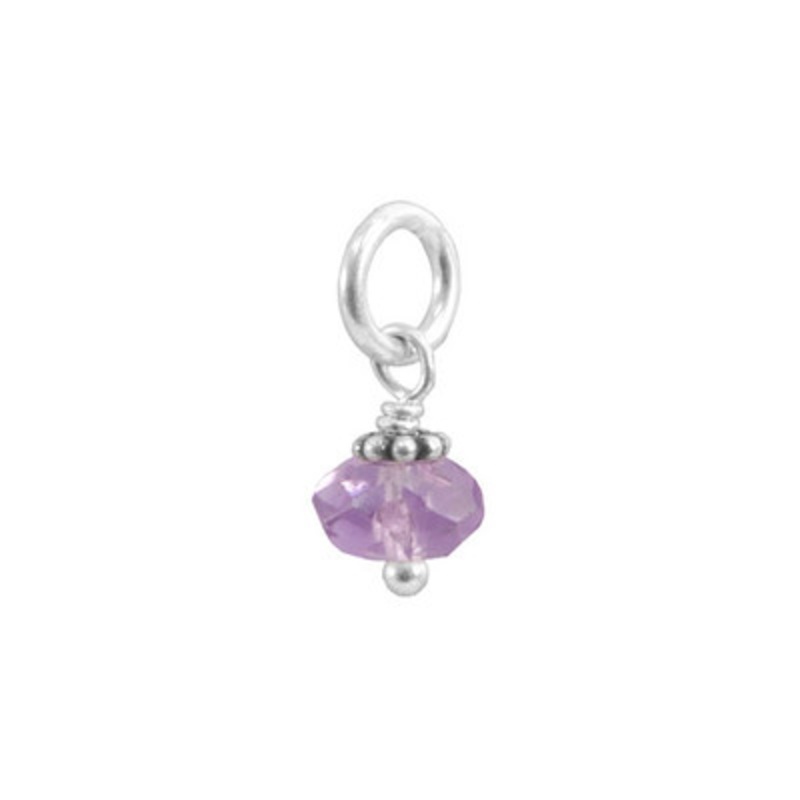 Amethyst Gemstone Saucer w/Bali Flower (Feb)