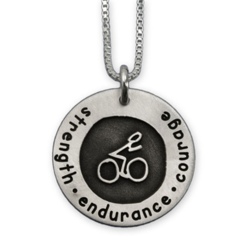 Etched Bike Necklace
