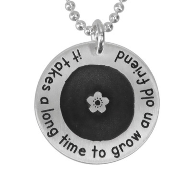 Etched Flower Forever Love Necklace