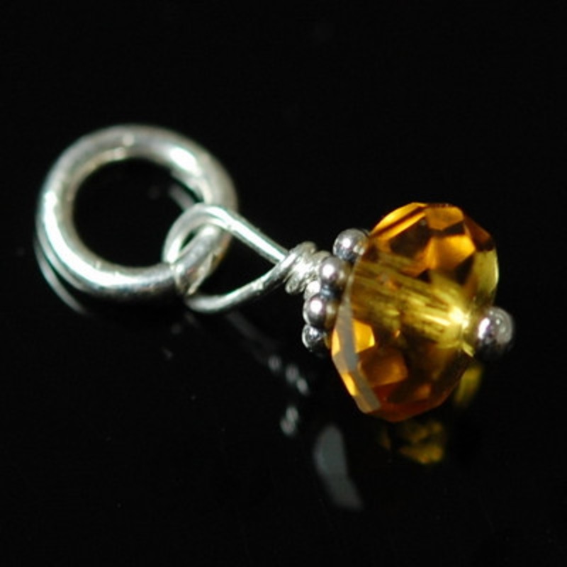 Faceted Topaz Stone with Bali Bead (Nov)