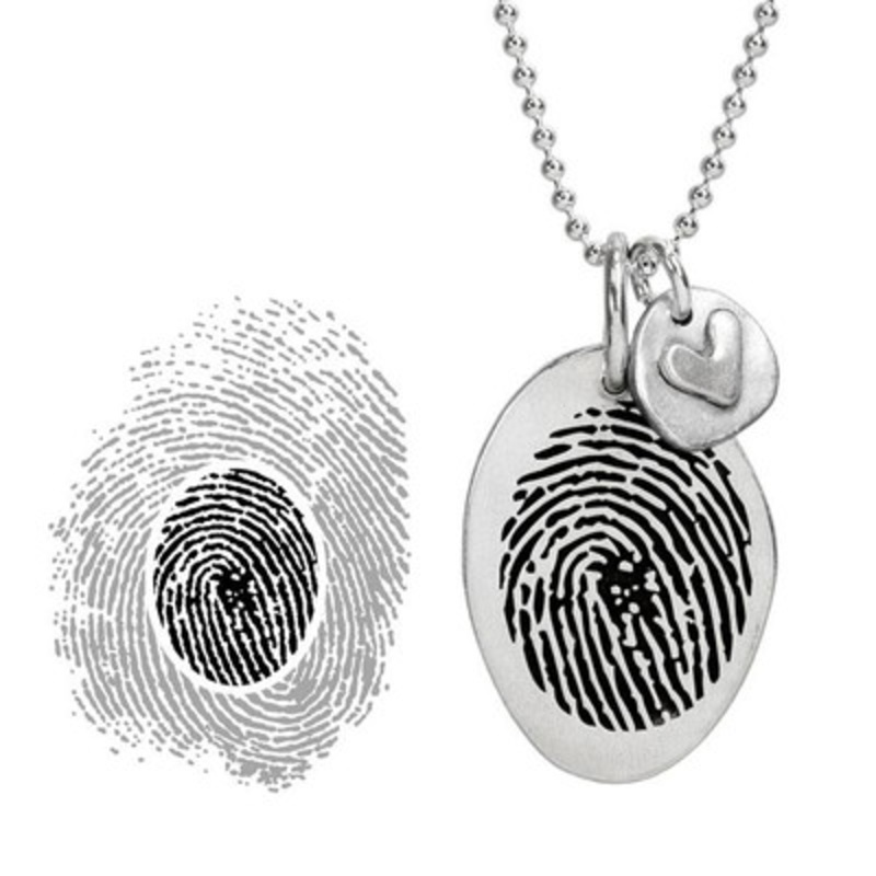 Fingerprint Necklace Sculpted Oval