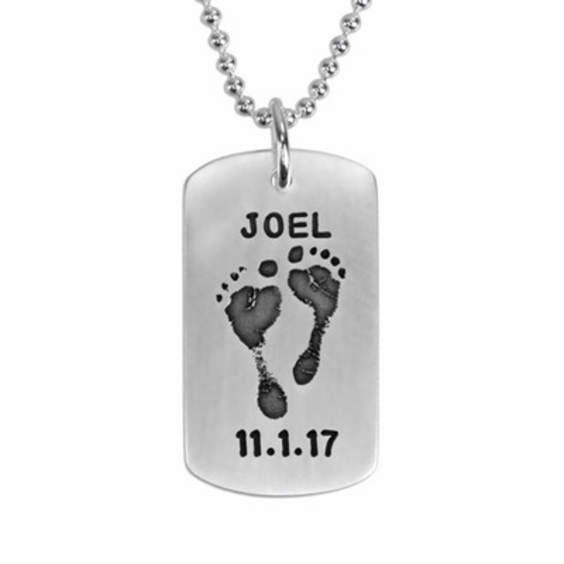 Footprints Military Dog Tag