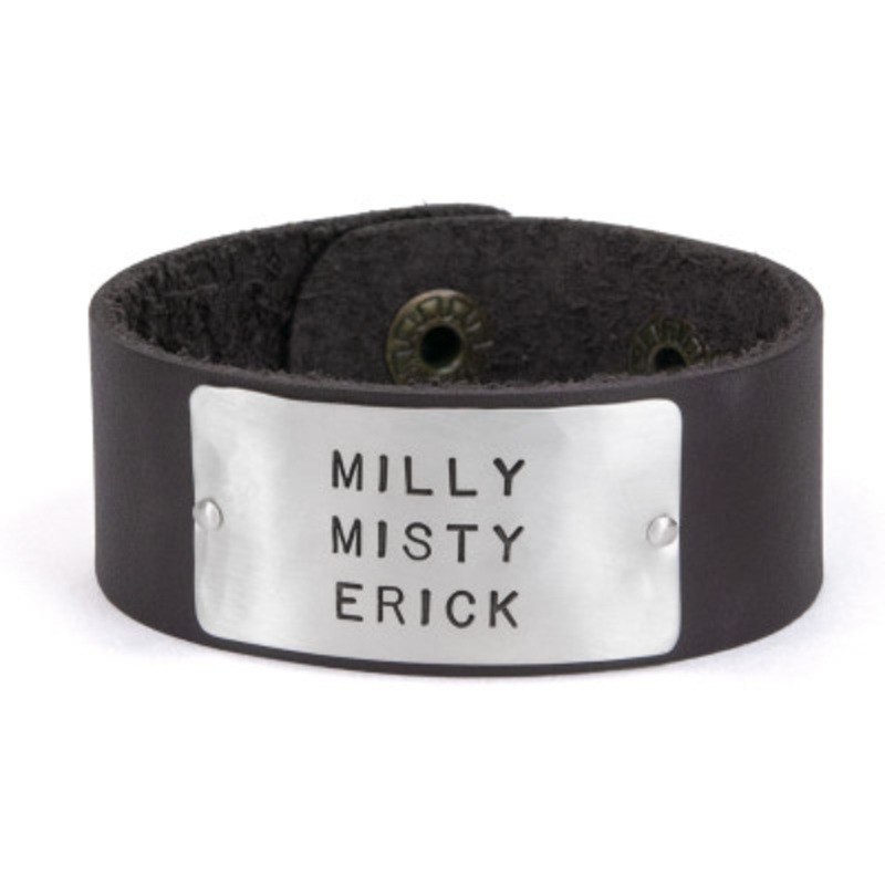 Hand Stamped Leather Bracelet