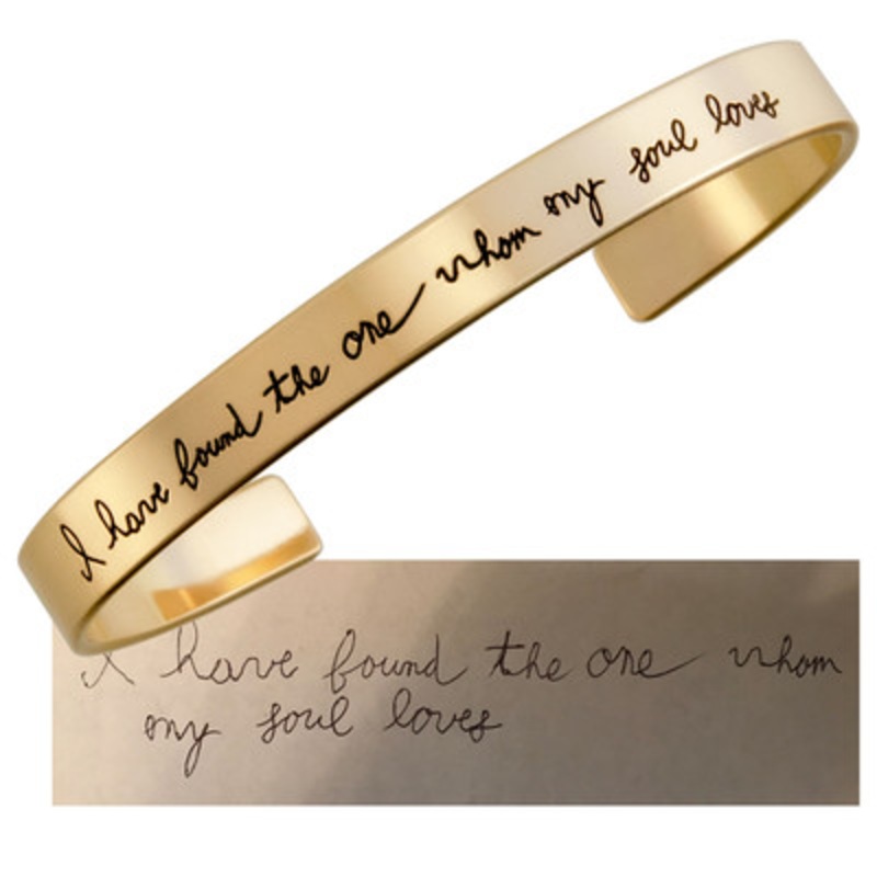 Handwriting Cuff Bracelet – Gold