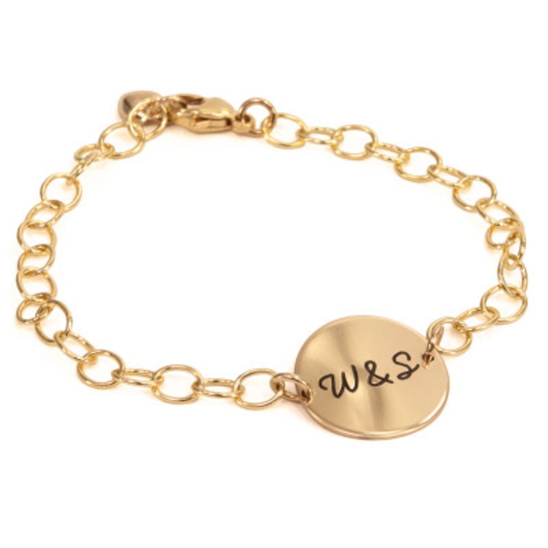 Handwriting Linked Bracelet in Gold