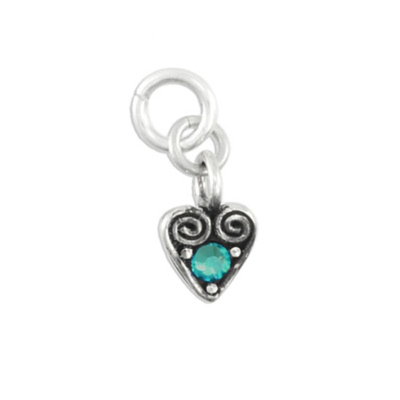 Heart Swirl Charm with Birthstone – May