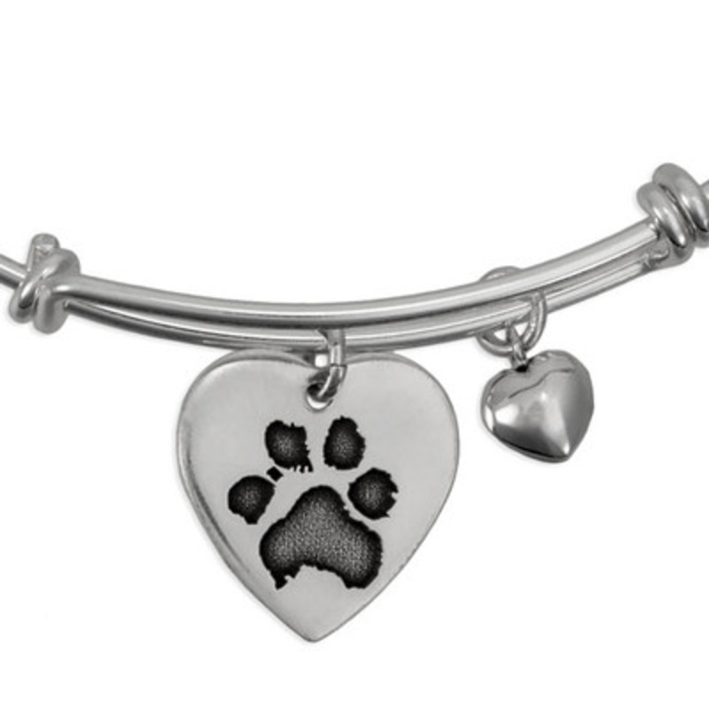 Paw Print Charms on Adjustable Bangle