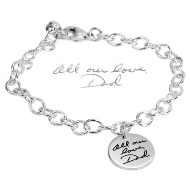 Round Handwriting Charm Bracelet